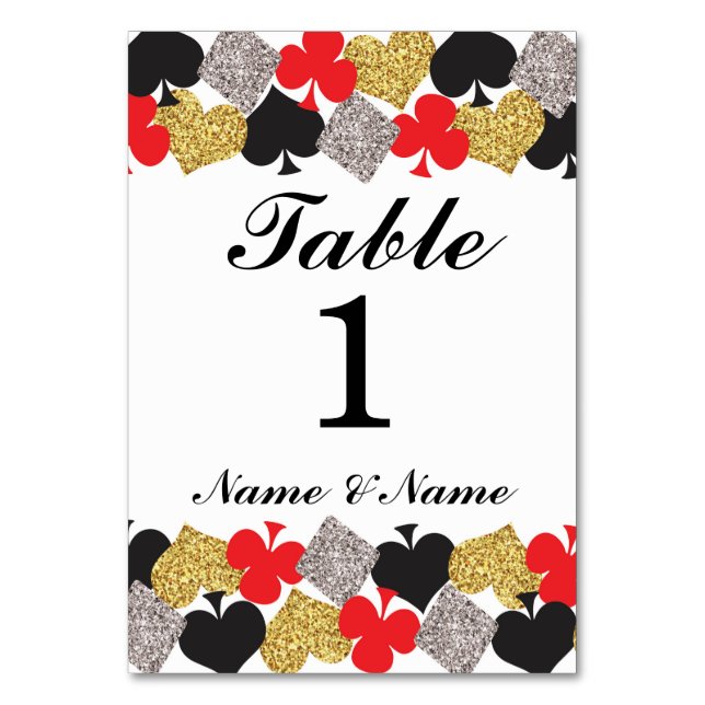 Table Numbers Wedding Las Vegas Casino Party (Front)