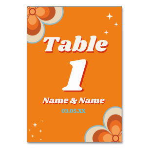Table Numbers Wedding Retro Vintage 1970s