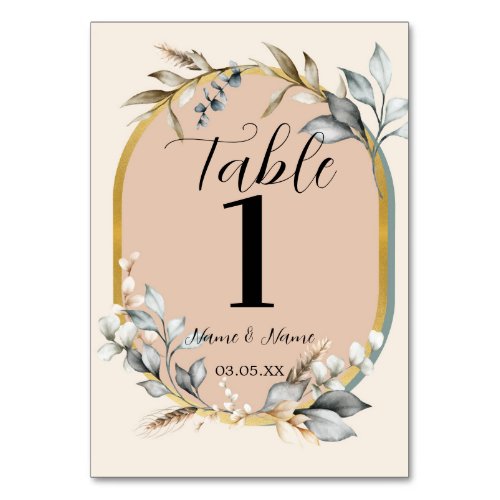Table Numbers Wedding Romantic Neutrals Spring