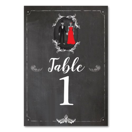 Table Numbers Wedding Skeleton Skulls Rustic Cards