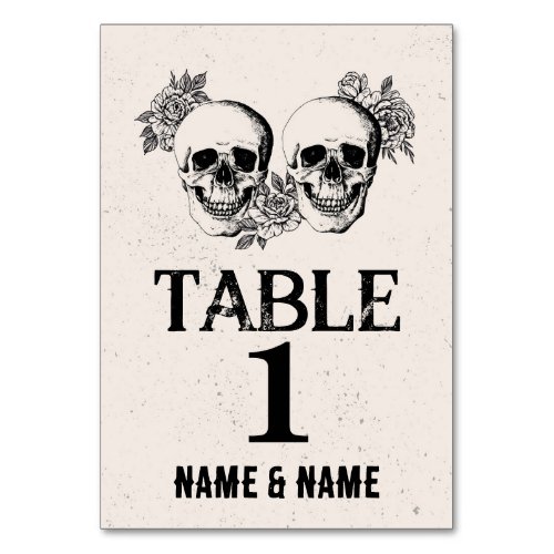 Table Numbers Wedding skulls Rustic Cards Couples