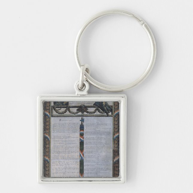 Table of the Declaration of the Rights of Man Keychain (Front)