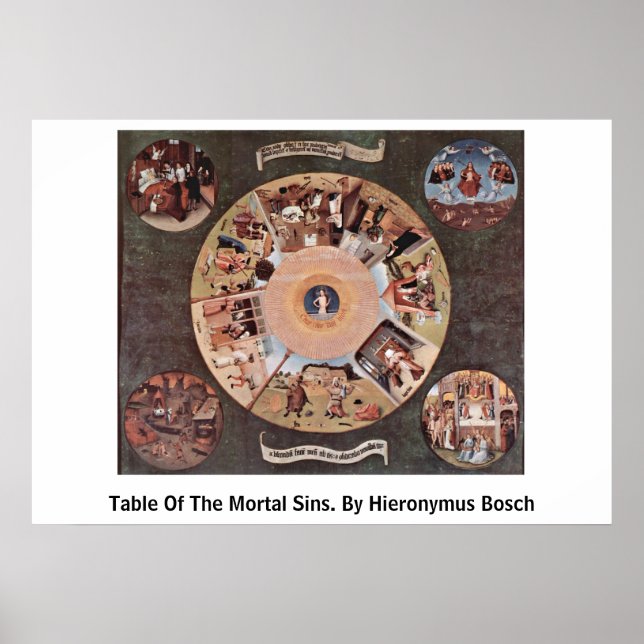 Table Of The Mortal Sins. By Hieronymus Bosch Poster (Front)