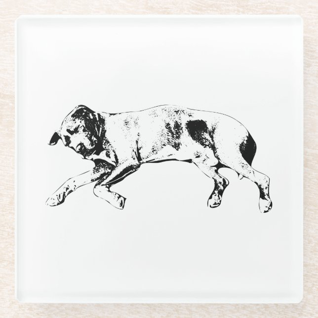 Table Pause, Yuletide Nap Glass Coaster (Front)