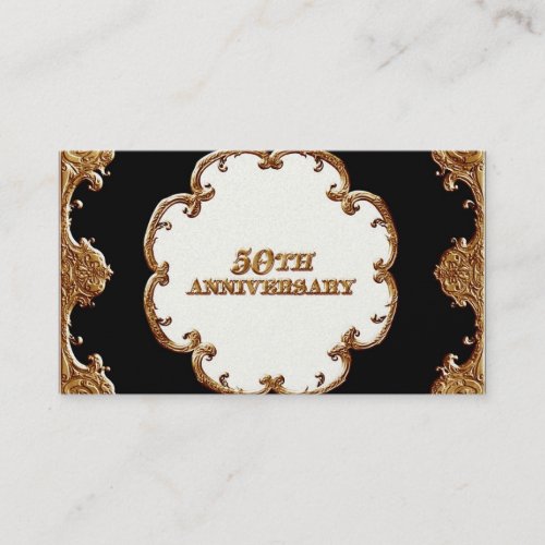 Table Place Card  _ Golden French Swirl 50th Anniv