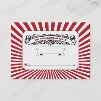 Table # Place Cards Circus Red by charmingink at Zazzle