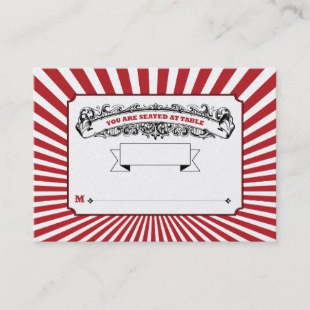 Table # Place Cards Circus Red