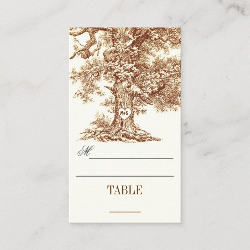 Customizable table place cards - escort cards with tree Double-Sided standard business cards (Pack of 100)