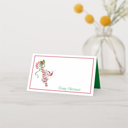 Table Place Holder with Christmas Mouse Place Card