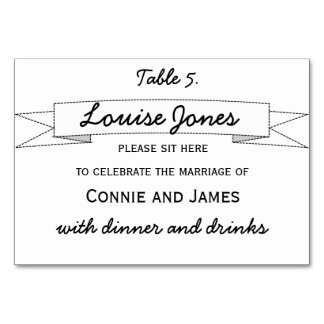 Table Place Name for Wedding Number