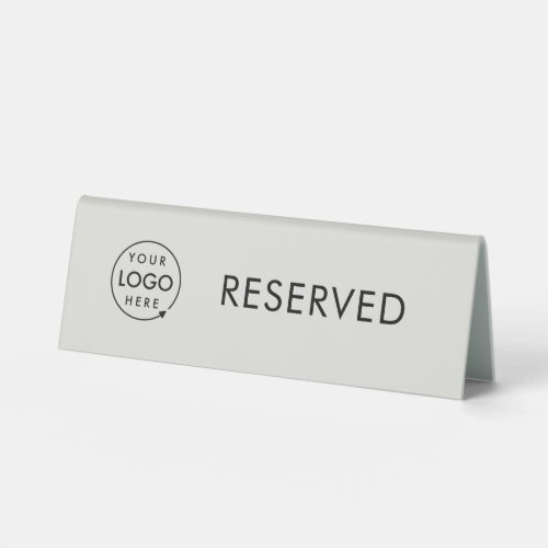 Table Reserved  Logo Restaurant Reservation Gray Table Tent Sign