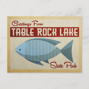 Table Rock Lake Fish Vintage Travel Postcard