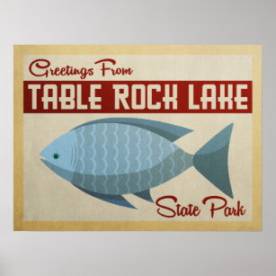 Table Rock Lake Fish Vintage Travel Poster