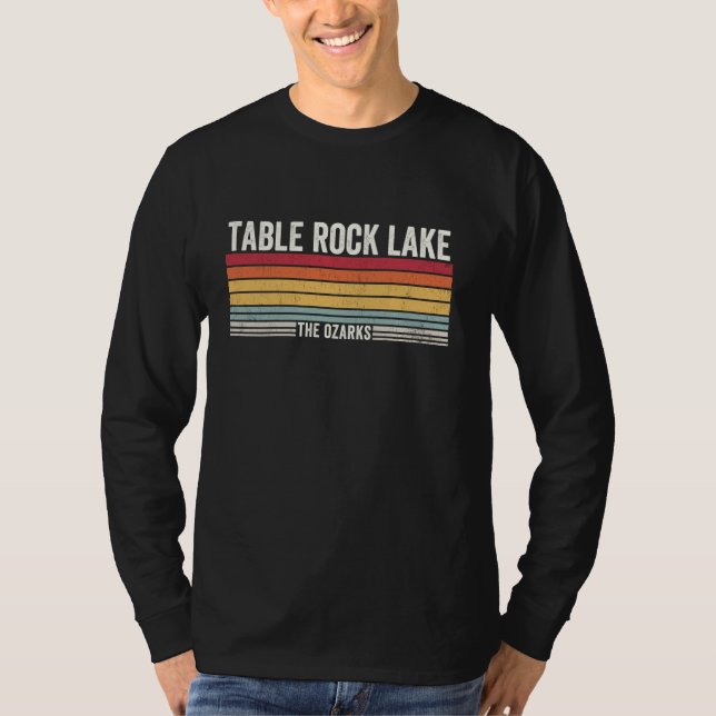 Table Rock Lake Missouri, Retro Sunset Table Rock  T-Shirt (Front)