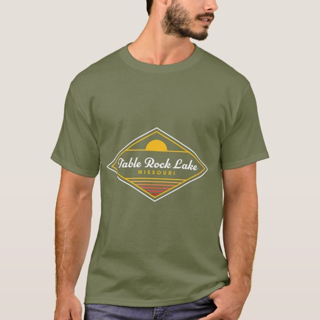 Table Rock Lake Missouri  Retro Sunset Table T-Shirt (Front)