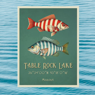 Table Rock Lake Missouri striped fish Postcard