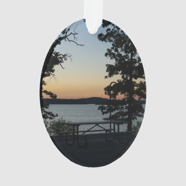 Table Rock Silhouette Sunset Ornament (Back)