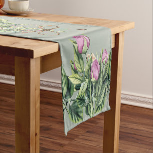 Table Runner 14" x 72" Tulips on the Vine in Sage