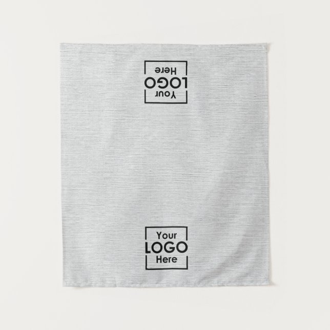 Table Runner Banner Business 2 Logos Faux Linen Tapestry (Front)