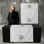 Table Runner Banner Business 2 Logos Faux Linen Tapestry<br><div class="desc">A custom gray printed faux linen canvas look tapestry that can be customize to a table runner for your pop up shop. Customize the table runner with your business logo and create your own table runner for your craft shows and vendor events. Perfect for trade shows, pop up shops, expos...</div>
