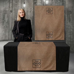 Table Runner Banner Business 2 Logos Faux Linen Tapestry
