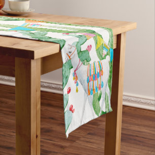 Table Runner Boho Llama Bohemian Cacti Desert Flow