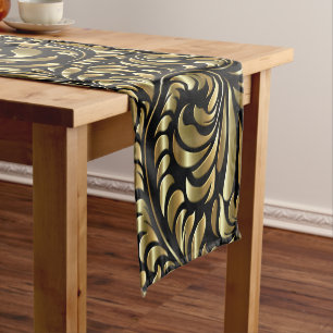 Table Runner - Drama in Black and Gold