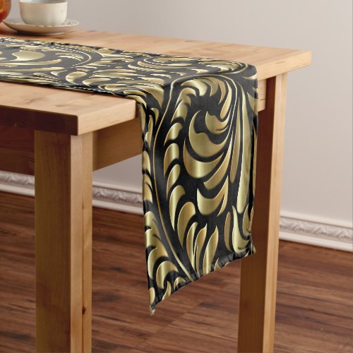 Table Runner _ Drama in Black and Gold