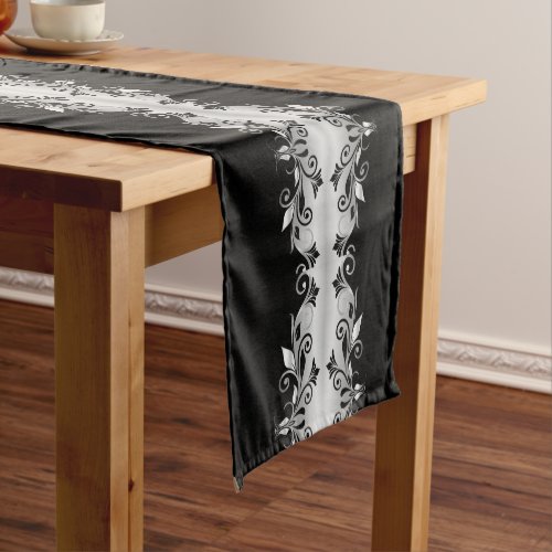 Table Runner _ Flourishes Black and Silver
