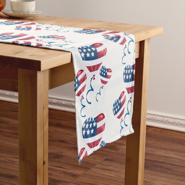 Table Runner-July 4th Balloons Short Table Runner (In Situ)