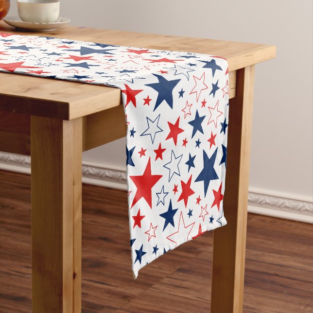 Table Runner-July 4th Stars  Medium Table Runner (In Situ)