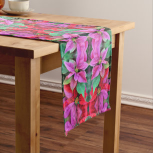Table Runner Poinsettias