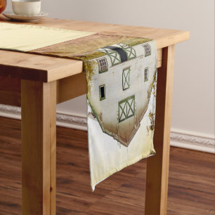 Table Runner Sunset Barn Country Rustic Field Hay