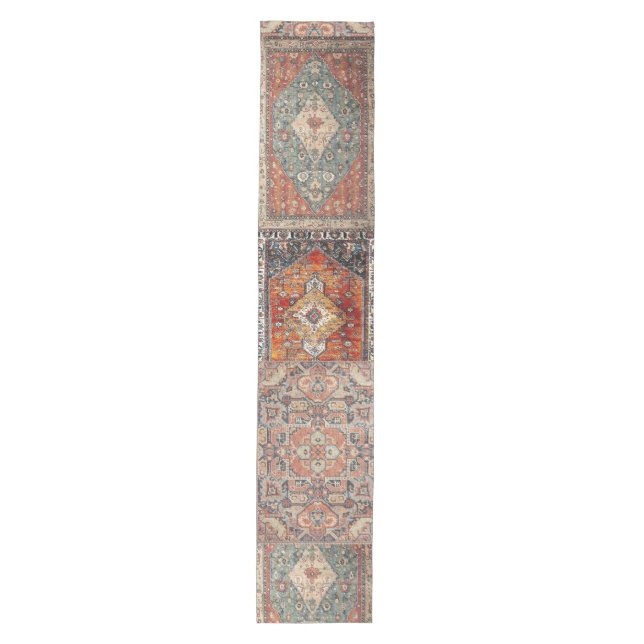 table runner with persian rug motif (Front)