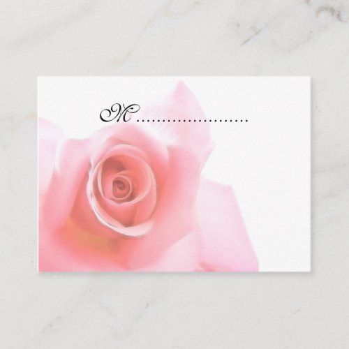 Table Seating Card Pink Rose Wedding Set Business Cards