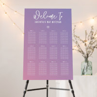TABLE SEATING CHART modern purple pink gradient