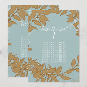 Table Seating Dusty Blue and White Wreath Bridal Invitation