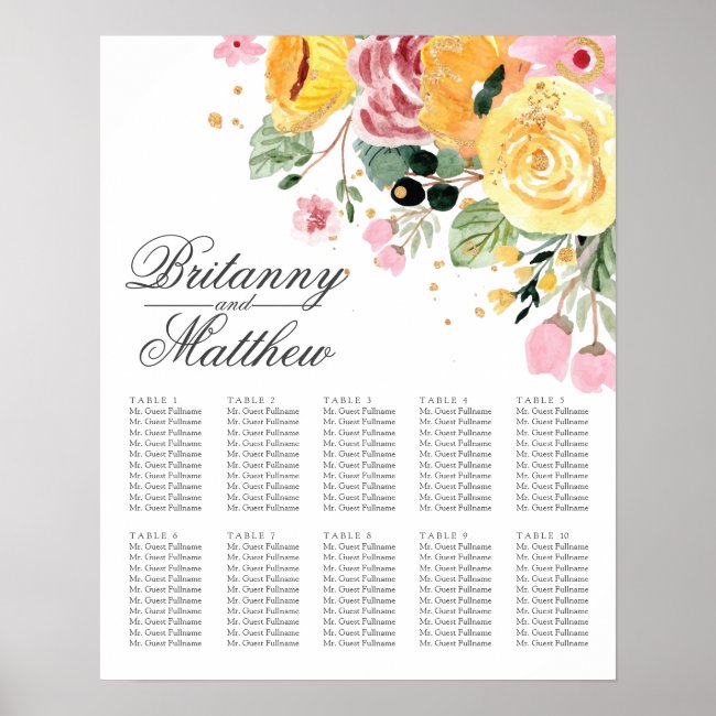 Table Seating Elegant Floral | Seating Charts