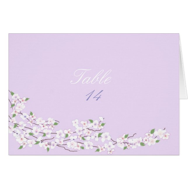 Table Seating Purple And White Cards (Front Horizontal)