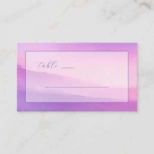"TABLE" Serene Pink Purple Gradient Minimalist Place Card