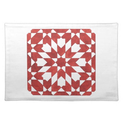 Table set Moroccan Mosaic red ZELLIGE Cloth Placemat