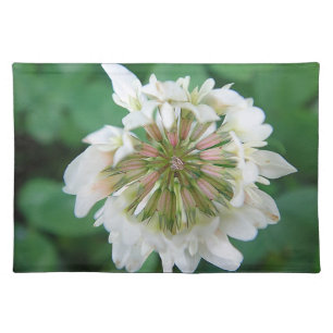 table set white-pink clover cloth placemat