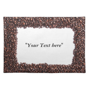Table set with Kaffebohnen and text field Cloth Placemat