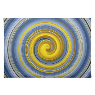 table set yellow-blue spiral placemat