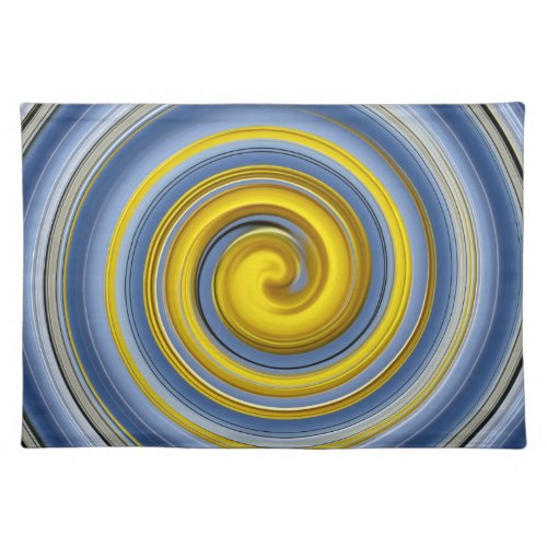 table set yellow_blue spiral placemat