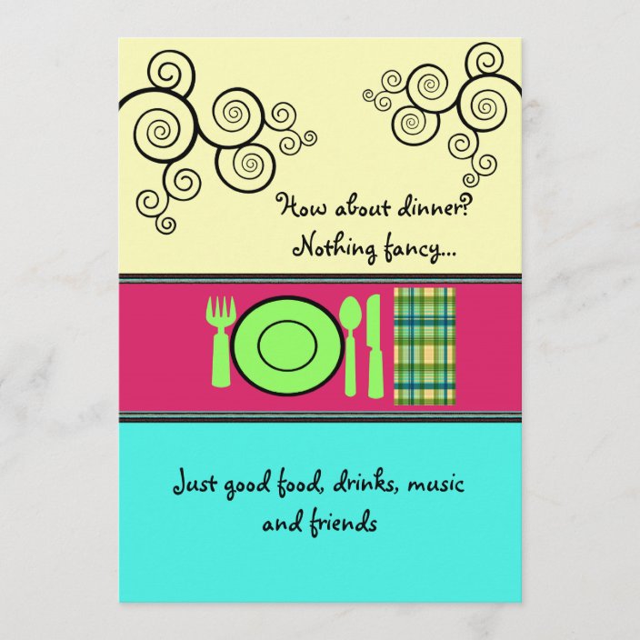 Table Setting Dinner Party Invitation Zazzle com