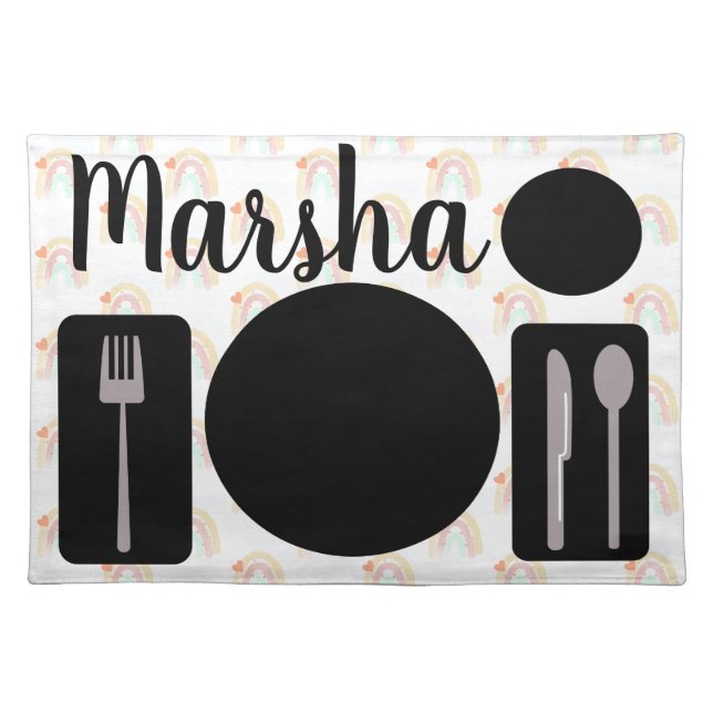 Table Setting Rainbow Learning Place Mat (Front)
