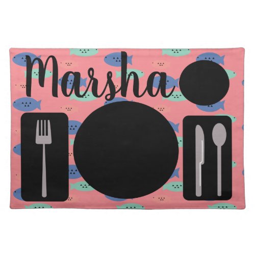 Table Setting Whimisical Fish Learning Place Mat