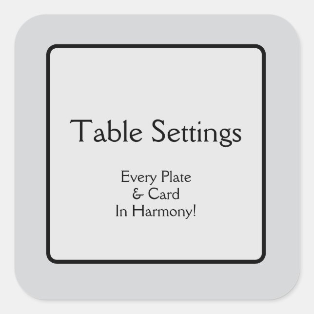 Table Settings Square Sticker (Front)