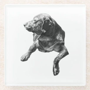 Table-Side Pause, Labrador Glass Coaster
